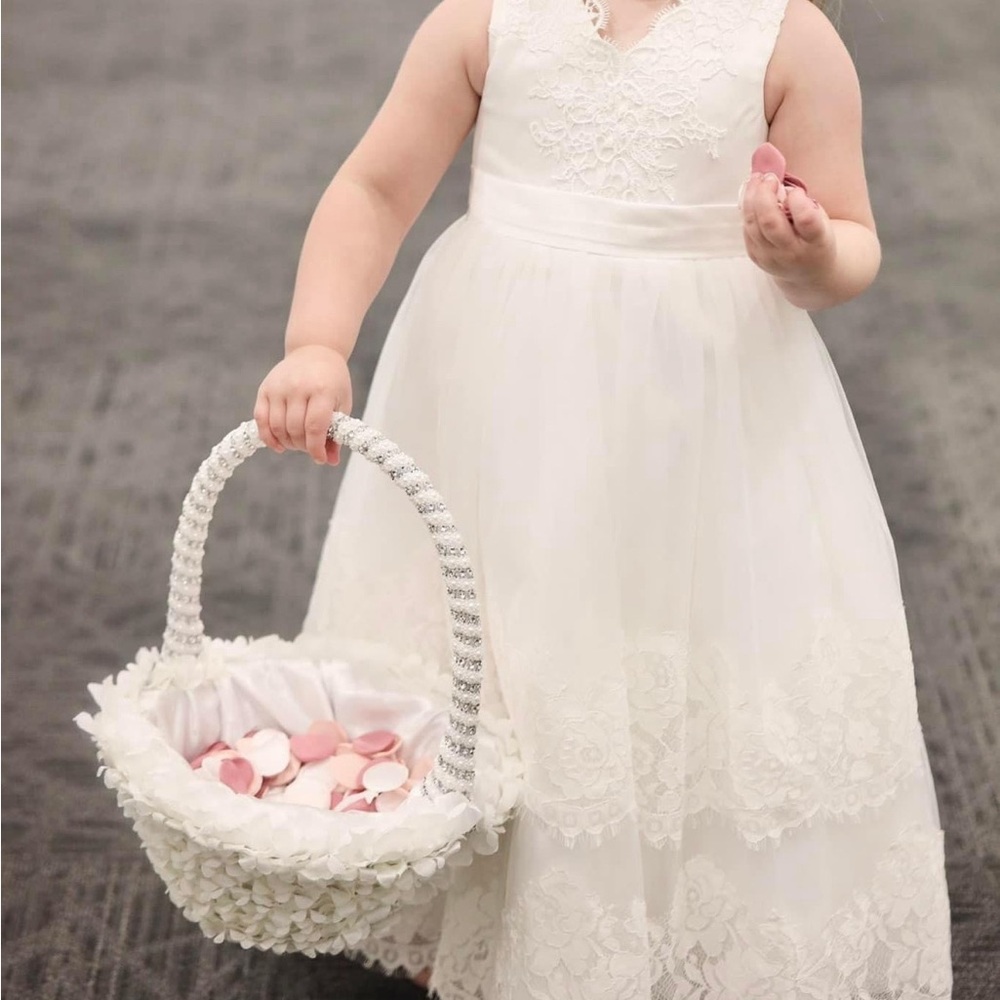 JJs House Ivory Lace Kids Dress - Picture 2 of 3